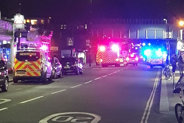 Emergency services at of a previous incident at Turnham Green station