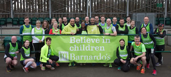Barnardo&rsquo;s marathon runners enjoyed VIP treatment in Battersea Park with Daley Thompson, Baroness Floella Benjamin and Snowy Brooks  
