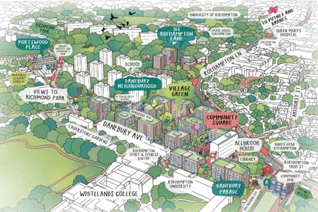Aerial drawing of Alton proposals