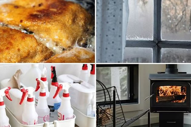 Air quality can be affected by cooking, cleaning products and heating