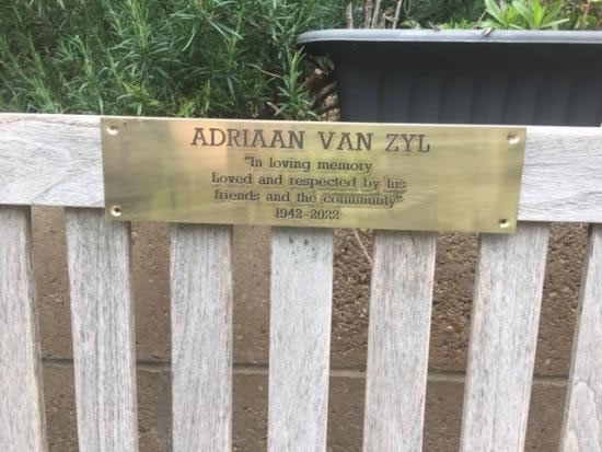 &lsquo;Adriaan&rsquo;s bench&rsquo;,