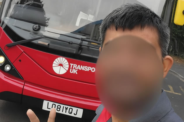 The 34-year-old driver was attacked by passenger who blamed him when he fell over on a bus 