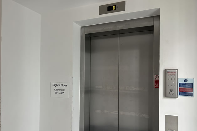 The faulty lift at Enterprise Way 