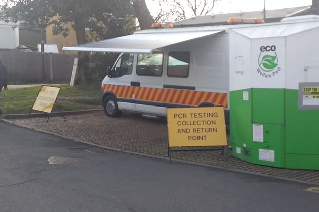 A PCR testing centre in Roehampton
