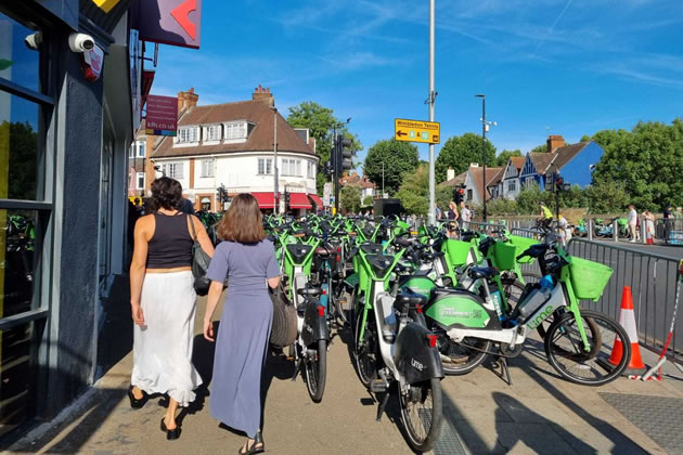 Lime bikes are now used alongside public transport and private hire cars in the morning rush during the Championships fortnight