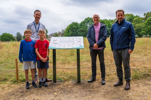 One of the park&rsquo;s new wildflower meadow boards. Picture: Wandsworth Council