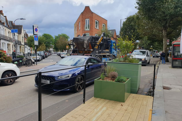 A Wandsworth Bridge Road parklet.